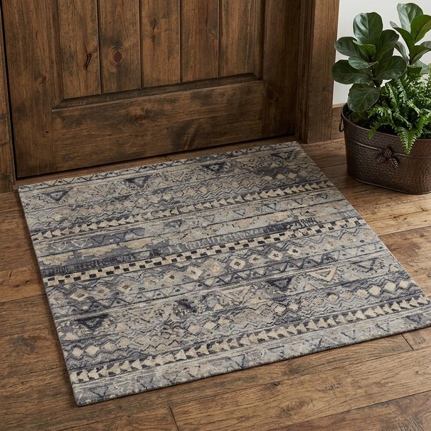 2' X 3' Taupe Gray and Tan Wool Geometric Hand Knotted Area Rug