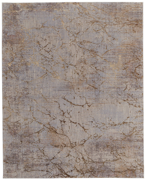 7' X 10' Brown Taupe and Tan Abstract Power Loom Area Rug