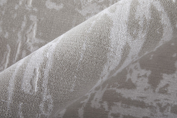 2' X 3' Taupe And Silver Abstract Distressed Area Rug