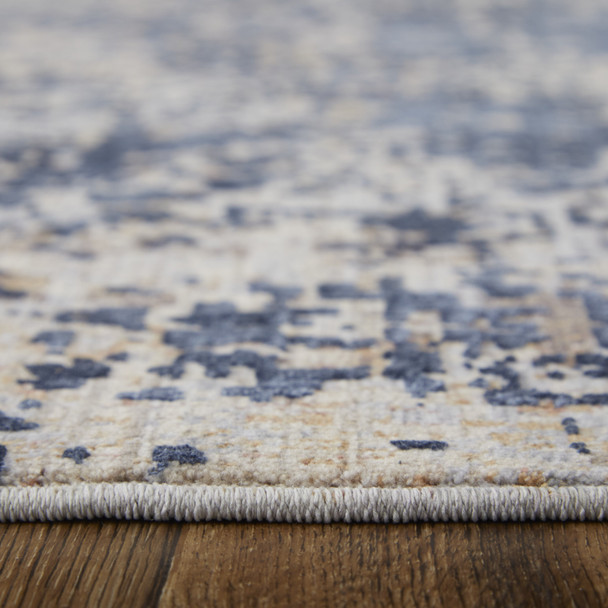 2' X 3' Blue Brown And Tan Abstract Area Rug