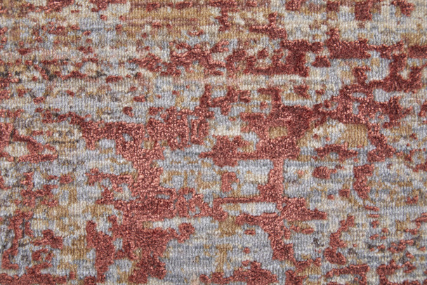 2' X 3' Red Gray and Pink Abstract Power Loom Area Rug