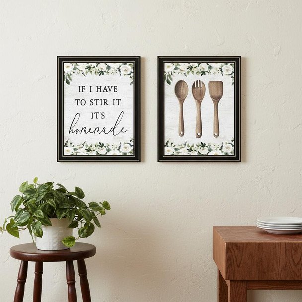Set Of Two Homemade Kitchen Black Framed Kitchen Wall Art