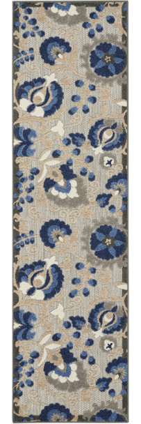 10' Blue And Gray Indoor Outdoor Area Rug