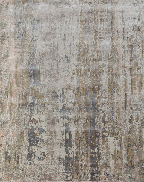 8' X 10' Blue Abstract Hand Knotted Area Rug