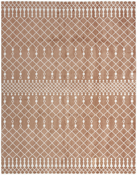 7' X 9' Orange Geometric Area Rug