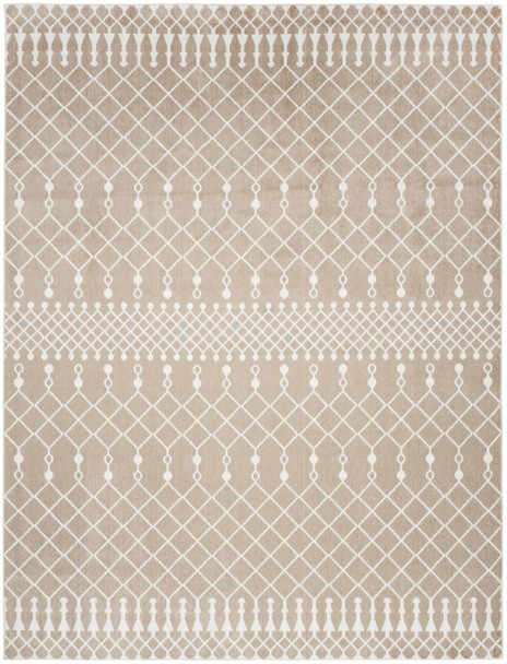 9' X 12' Tan Geometric Area Rug