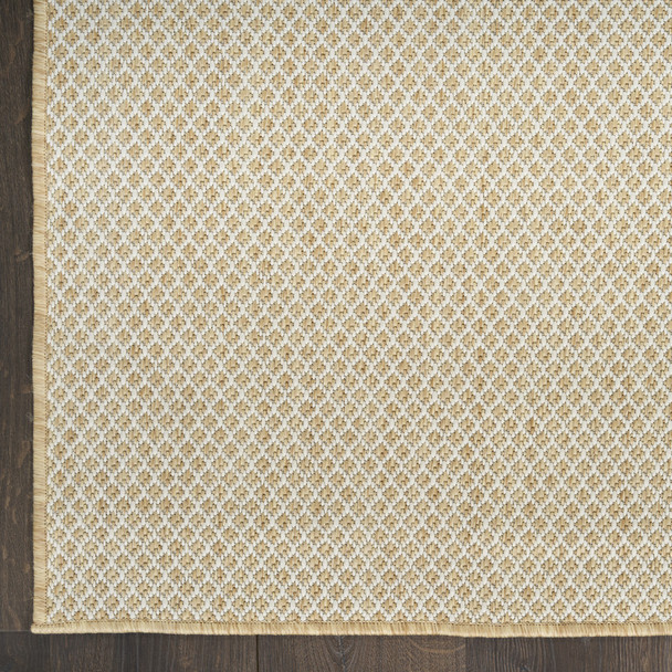 4' X 6' Natural And Ivory Geometric Indoor Outdoor Area Rug