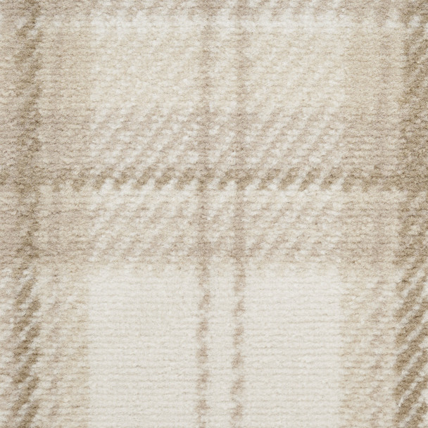 4' X 6' Ivory Plaid Power Loom Area Rug