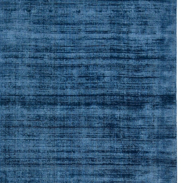 8' X 10' Blue Striped Hand Woven Area Rug