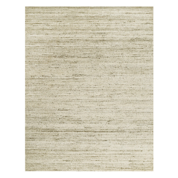 2' X 3' Ivory And Brown Wool Striped Hand Woven Area Rug