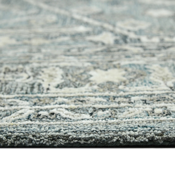 2' X 3' Sky Blue Gray And Ivory Wool Oriental Hand Tufted Area Rug