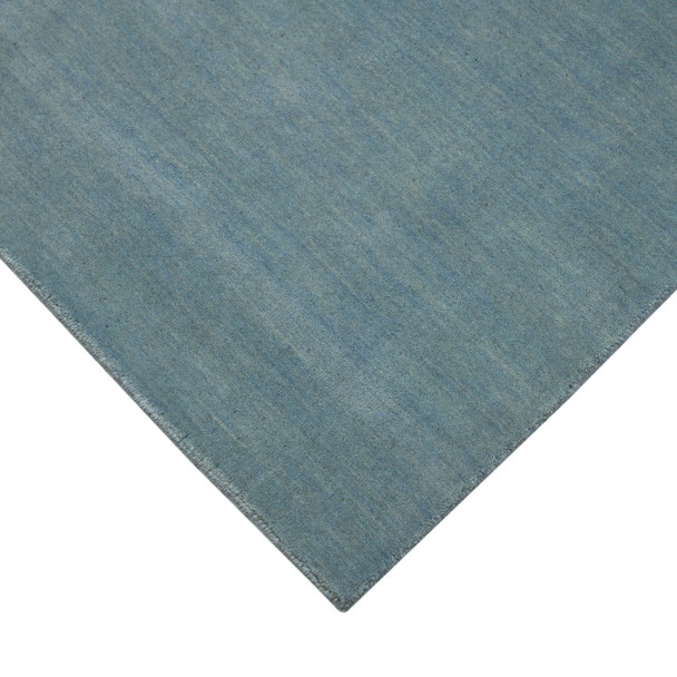 8' X 10' Light Blue Wool Hand Woven Area Rug