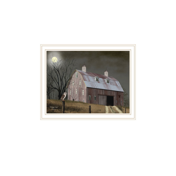 Set Of Two Autumn Moonlit Nights White Framed Wall Art