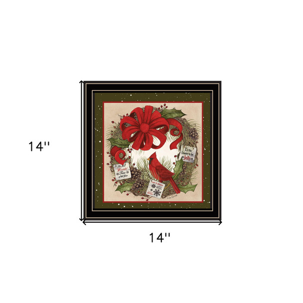 Cardinal Wreath Black Framed Wall Art