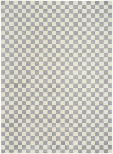 4' X 6' Ivory Checkered Area Rug