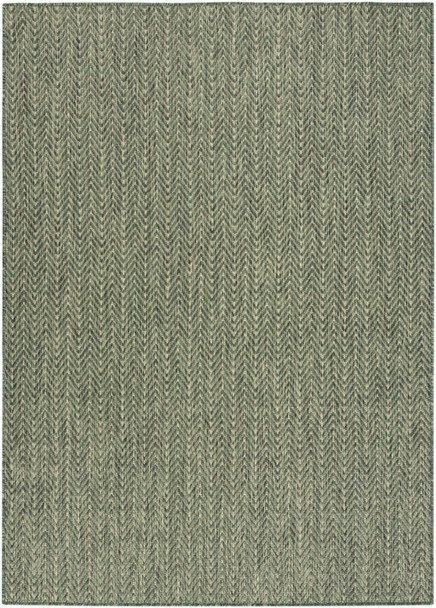 5' X 7' Green Geometric Indoor Outdoor Area Rug