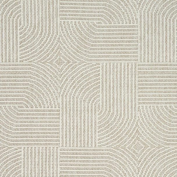 5' X 7' Beige Geometric Power Loom Area Rug