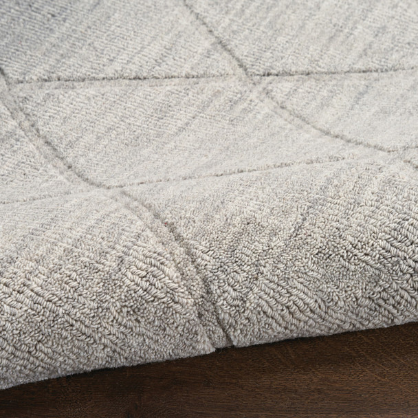 8' X 10' Gray Wool Geometric Hand Woven Area Rug