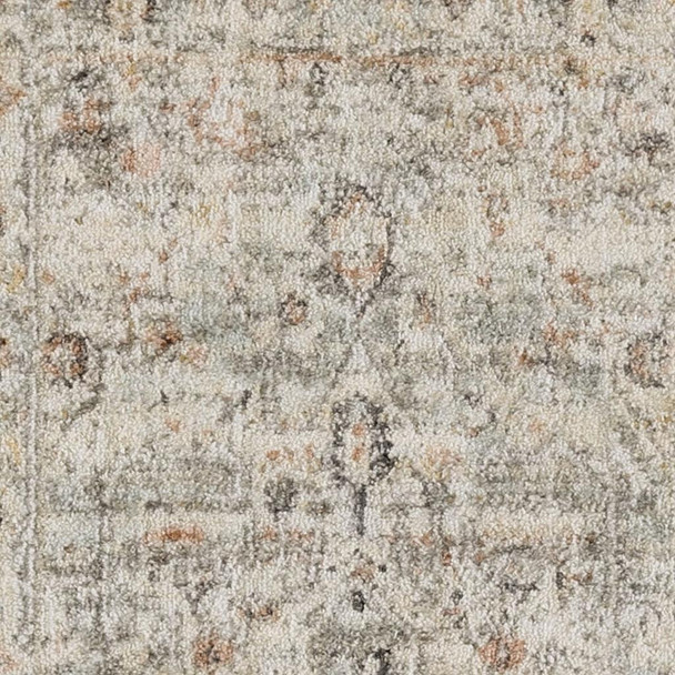 2' X 4' Light Gray Black And Yellow Floral Distressed Area Rug