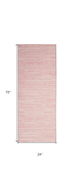 6' Pink Abstract Washable Runner Rug