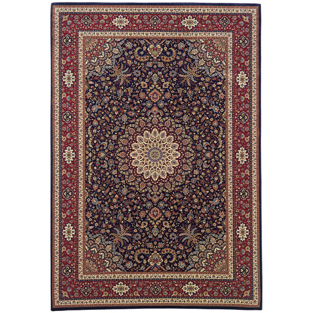10' X 13' Blue And Red Oriental Area Rug