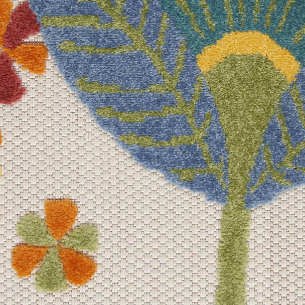 7' X 10' Yellow And Ivory Indoor Outdoor Area Rug