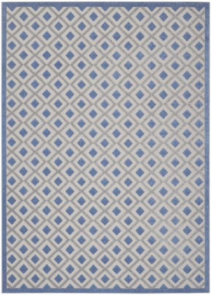 8' X 11' Blue And Gray Indoor Outdoor Area Rug