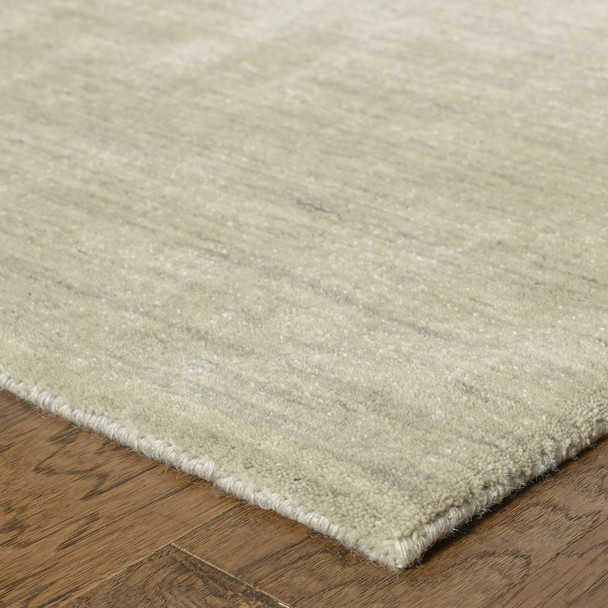5' X 8' Beige Wool Hand Tufted Area Rug