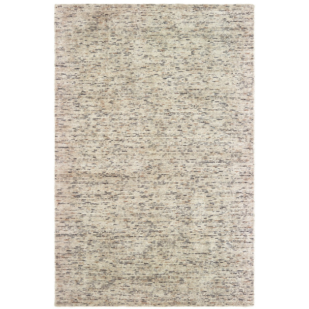 5' X 8' Ivory And Sand Hand Tufted Area Rug