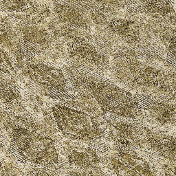 8' X 10' Brown Beige And Tan Geometric Washable Indoor Outdoor Area Rug