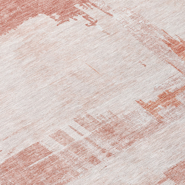 10' X 14' Blush Mauve And Ivory Abstract Washable Indoor Outdoor Area Rug