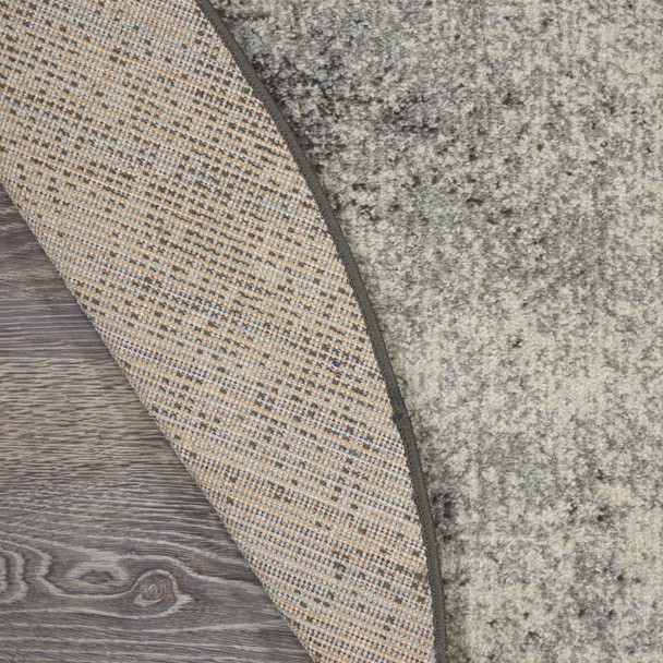 8' Gray And Ivory Abstract Round Rug