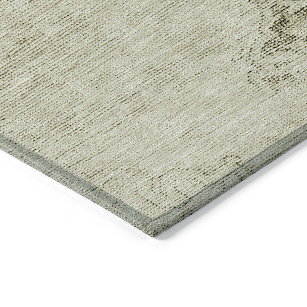 9' X 12' Beige Taupe And Brown Oriental Washable Indoor Outdoor Area Rug