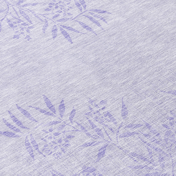 3' X 5' Lilac Purple And Ivory Floral Washable Indoor Outdoor Area Rug