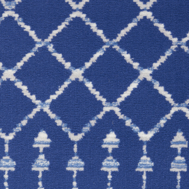 6' X 9' Ivory And Blue Geometric Area Rug
