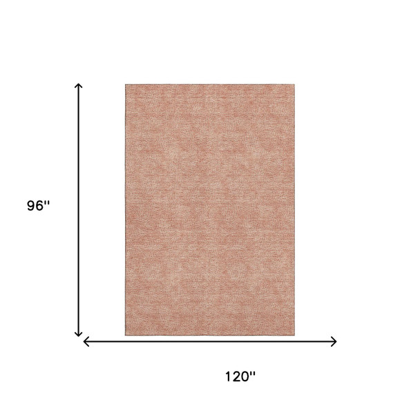 8' X 10' Copper And Ivory Geometric Washable Area Rug With UV Protection
