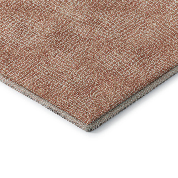 10' X 14' Copper And Ivory Geometric Washable Area Rug With UV Protection