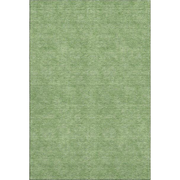 10' X 14' Green And Ivory Geometric Washable Area Rug With UV Protection