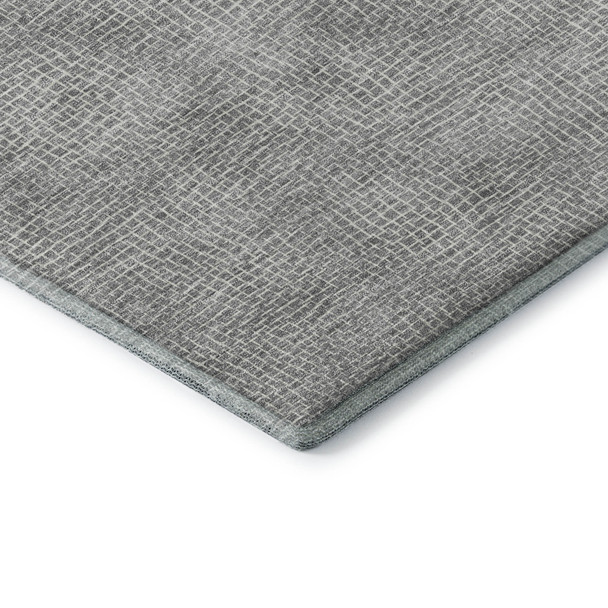 5' X 8' Gray And Ivory Geometric Washable Area Rug With UV Protection