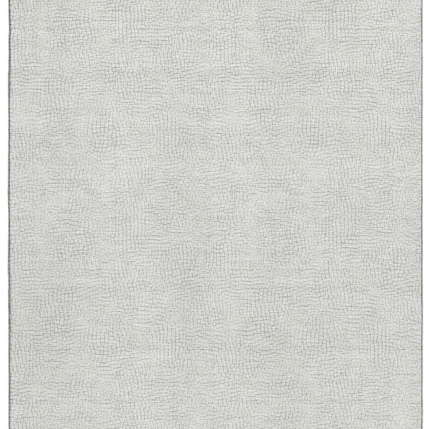 3' X 5' Silver And Ivory Geometric Washable Area Rug With UV Protection