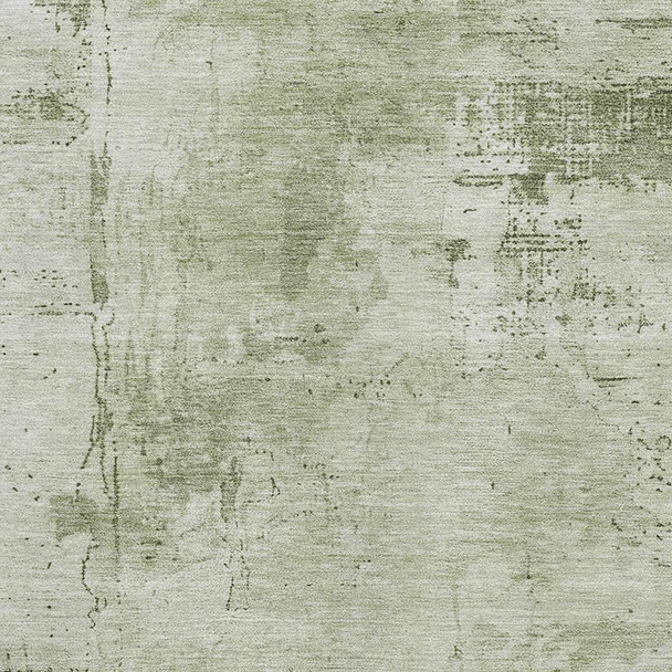 3' X 5' Olive Green And Fern Green Abstract Washable Area Rug With UV Protection