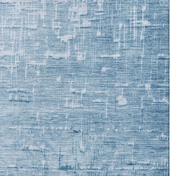 3' X 5' Blue Gray And Charcoal Ombre Washable Area Rug With UV Protection