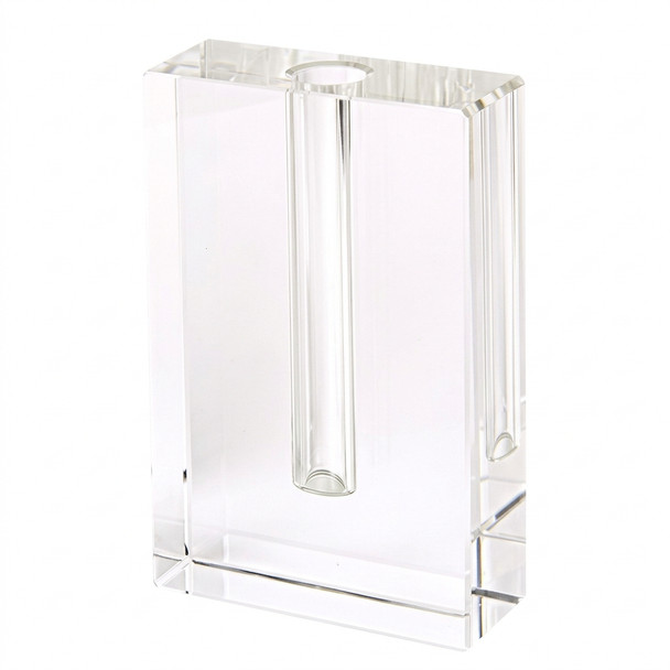 6" Clear Square Crystal Glass Table Vase