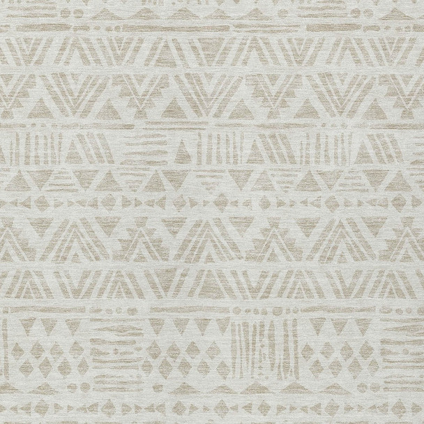 8' X 10' Ivory And Beige Southwestern Washable Indoor Outdoor Area Rug