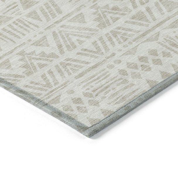 10' X 14' Ivory And Beige Southwestern Washable Indoor Outdoor Area Rug