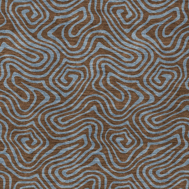 10' X 14' Brown And Light Blue Abstract Washable Indoor Outdoor Area Rug
