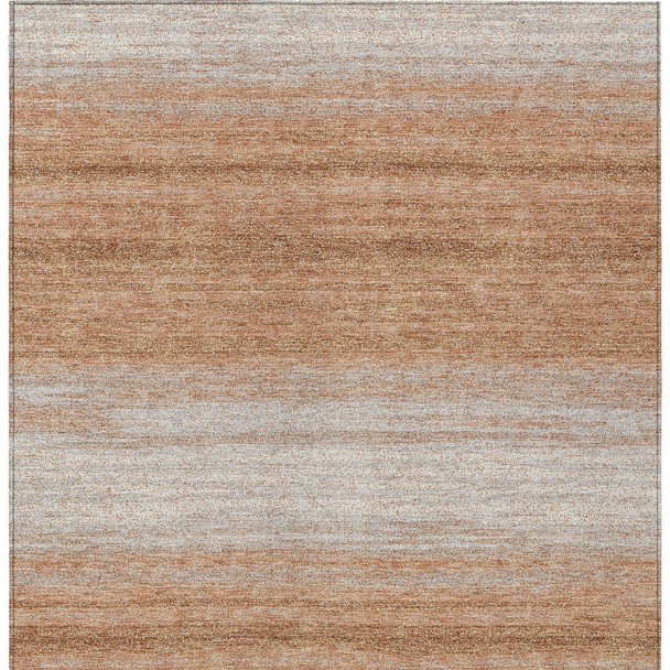 10' X 14' Copper And Beige Abstract Washable Indoor Outdoor Area Rug