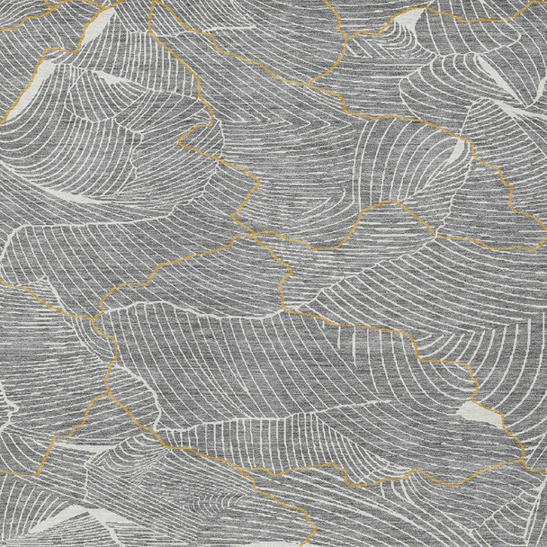 5' X 8' Gray Brown And Ivory Abstract Washable Indoor Outdoor Area Rug