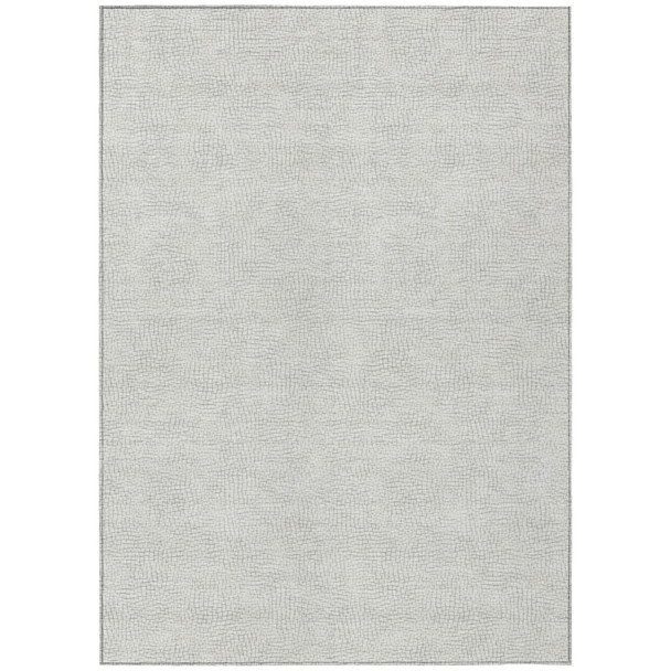 10' X 14' Silver And Gray Geometric Washable Indoor Outdoor Area Rug