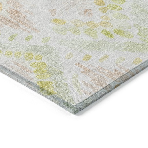 5' X 8' Pink Green And Beige Geometric Washable Indoor Outdoor Area Rug